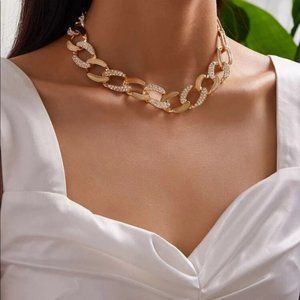 ¥18k Cuban Gold Diamond Neckalce